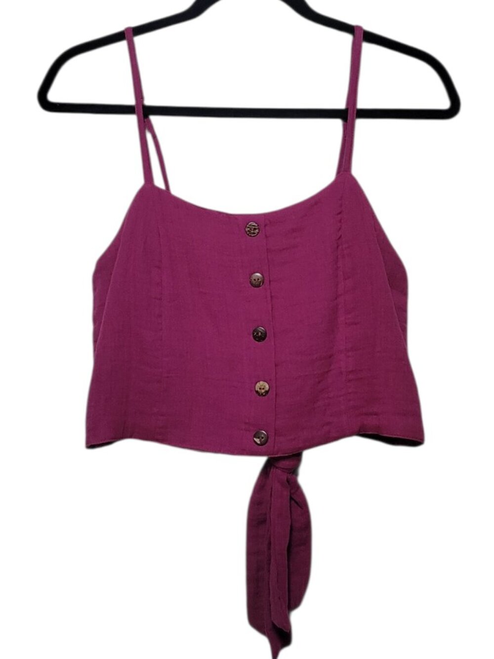 Lotus & Luna Cruisin Crop Top Viva Magenta Cotton Gauze Boho Top Large Coastal - Picture 3 of 9